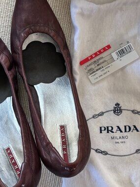 Prada Brown Nappa Sport B Pumps, 39